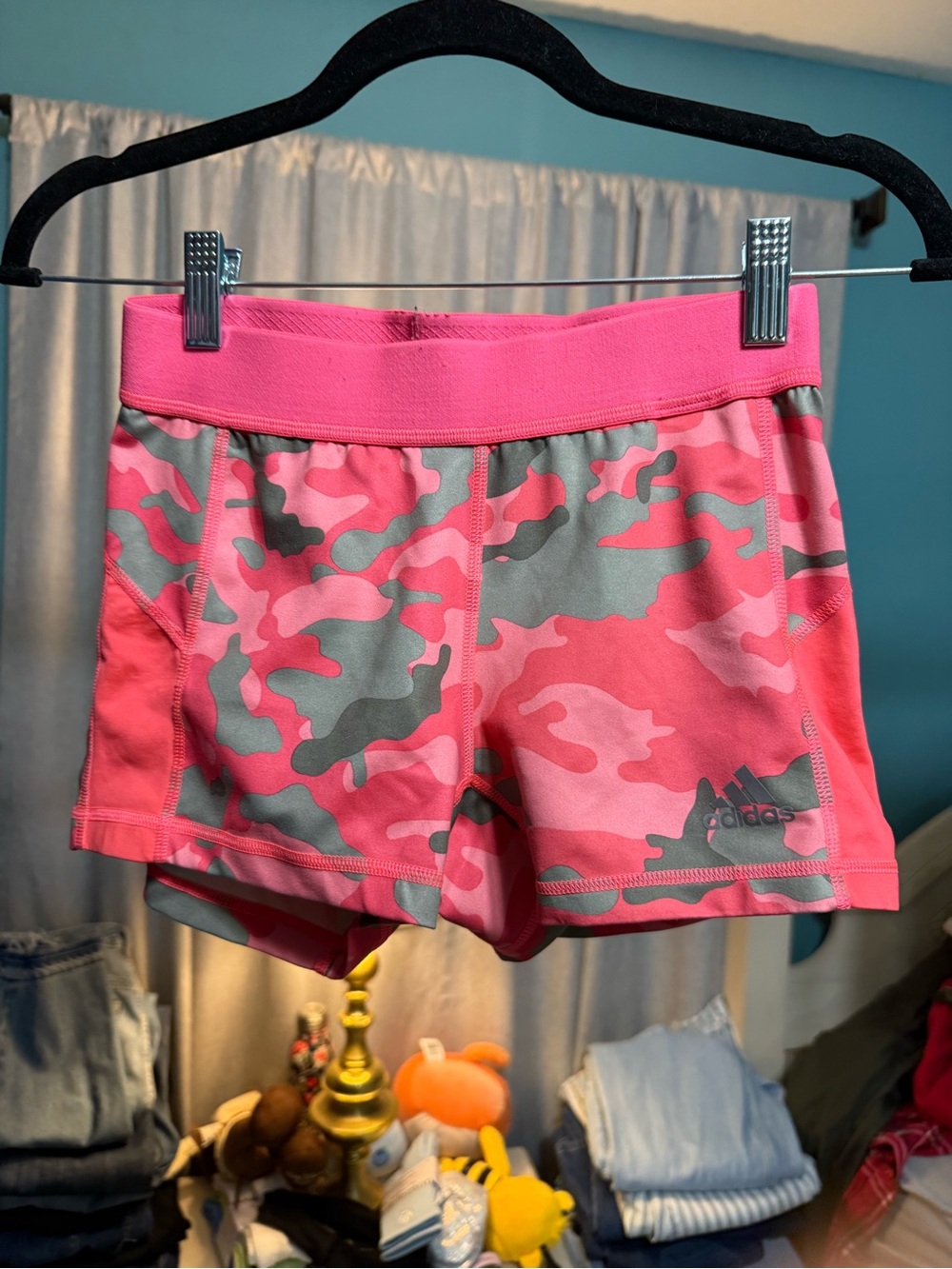 Adidas Kids Techfit Climalite Pink Camo Compression Shorts